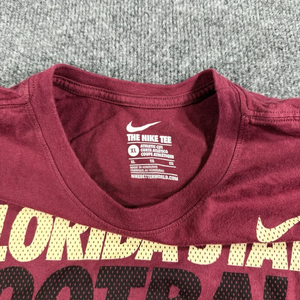 Nike Florida State Seminoles Football T Shirt Mens XL Garnet FSU NCAA Graphic
